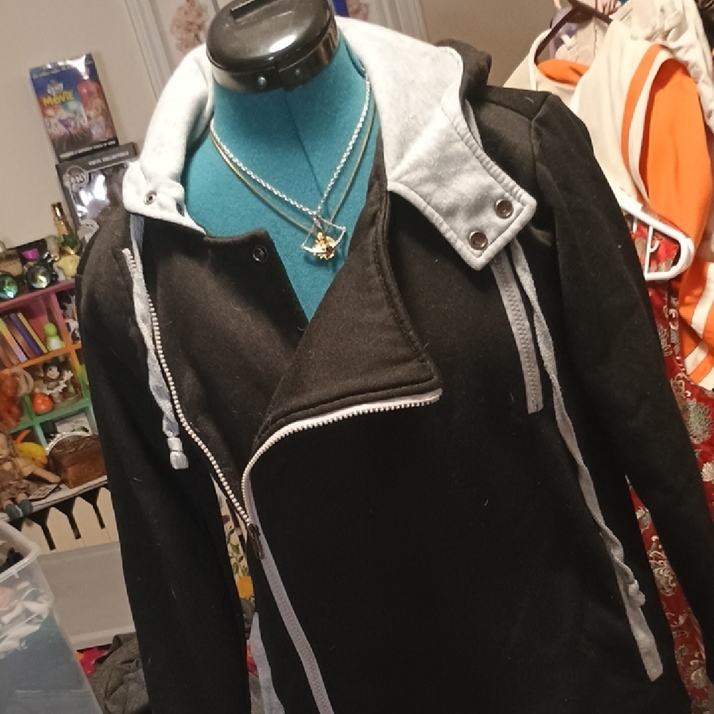Women's Black Jacket with Gray Accents